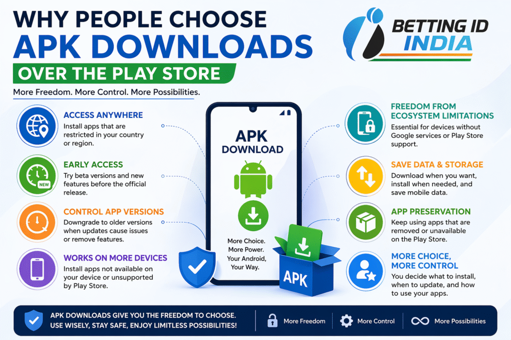 Why people choose APK downloads over Play Store infographic