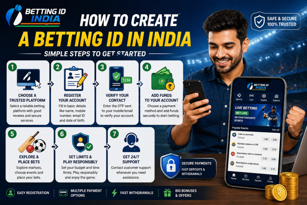 Step by step process to create betting ID in India with secure registration and online betting platform