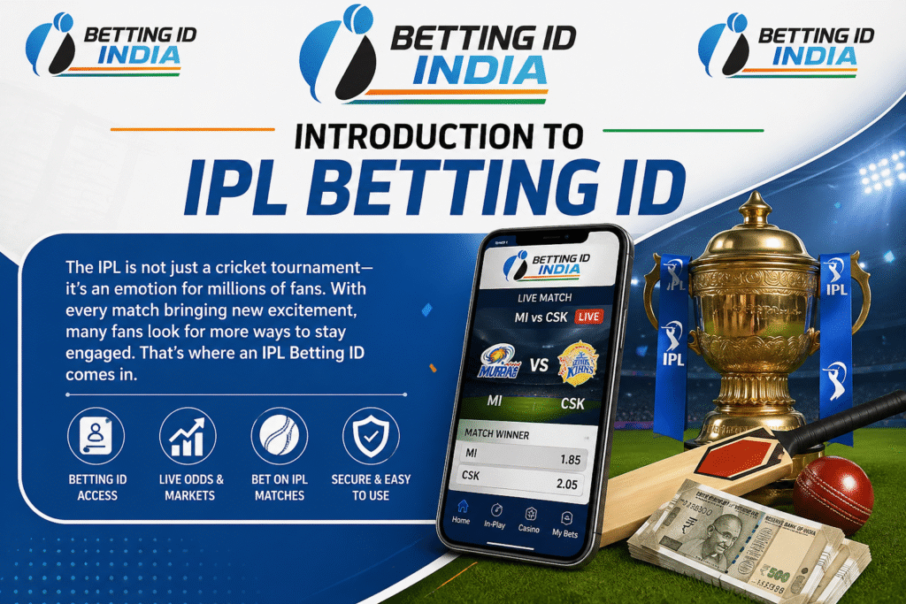 IPL Betting ID India logo with cricket betting concept