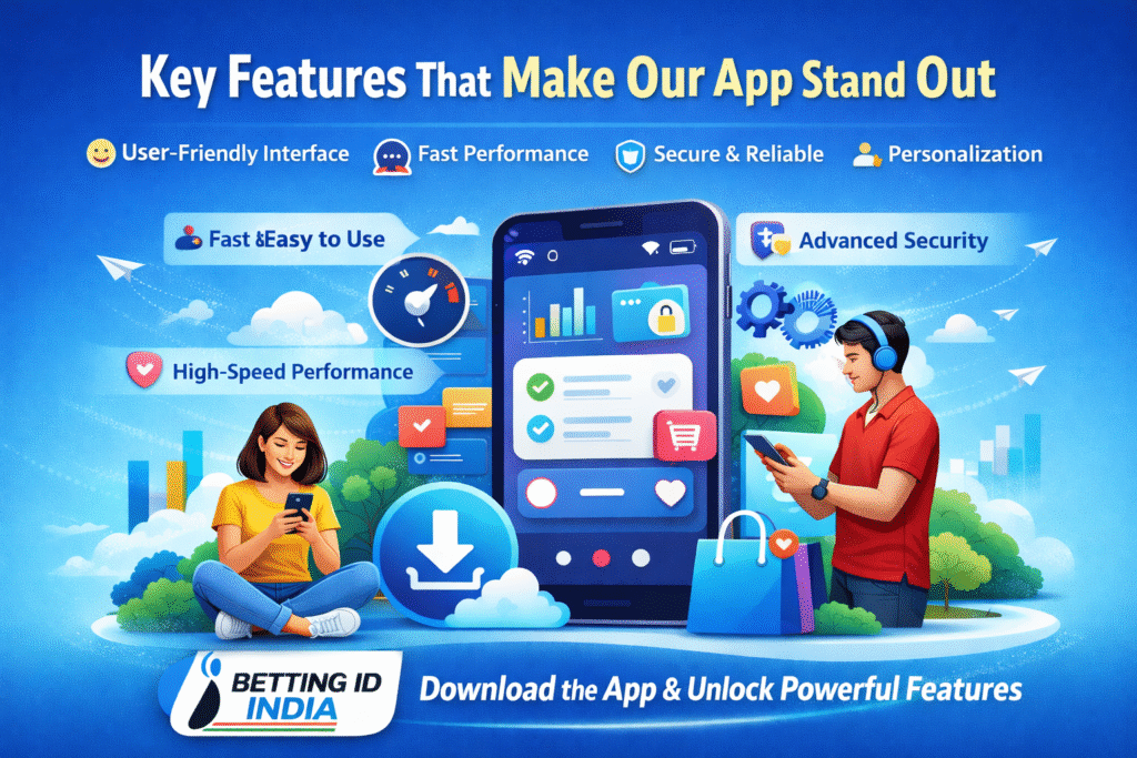 Key features of Betting ID India app including security, fast performance, and user-friendly interface