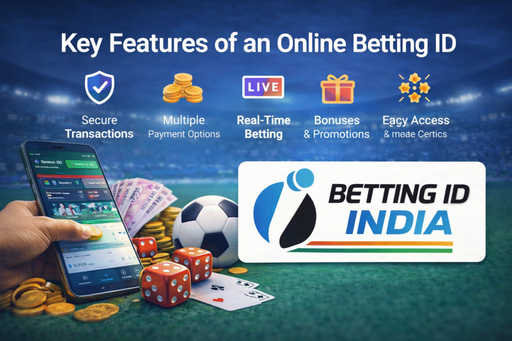 Key features of online betting ID including secure transactions, live betting, bonuses and multiple payment options