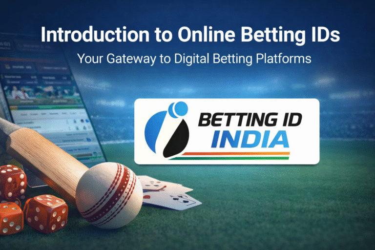 Online betting ID India concept with sports betting, casino elements and mobile betting platform