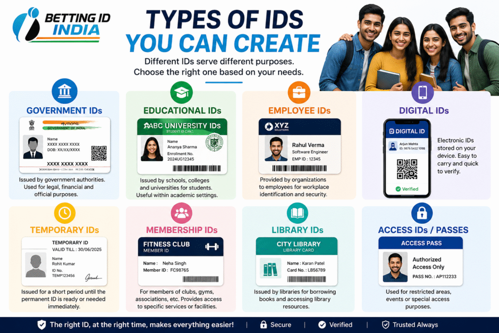 different types of ID cards explained infographic