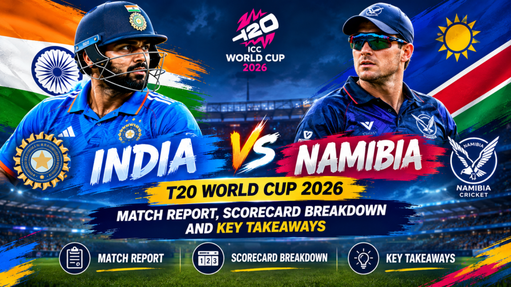 India vs Namibia, T20 World Cup 2026 Match Report, Scorecard Breakdown and Key Takeaways
