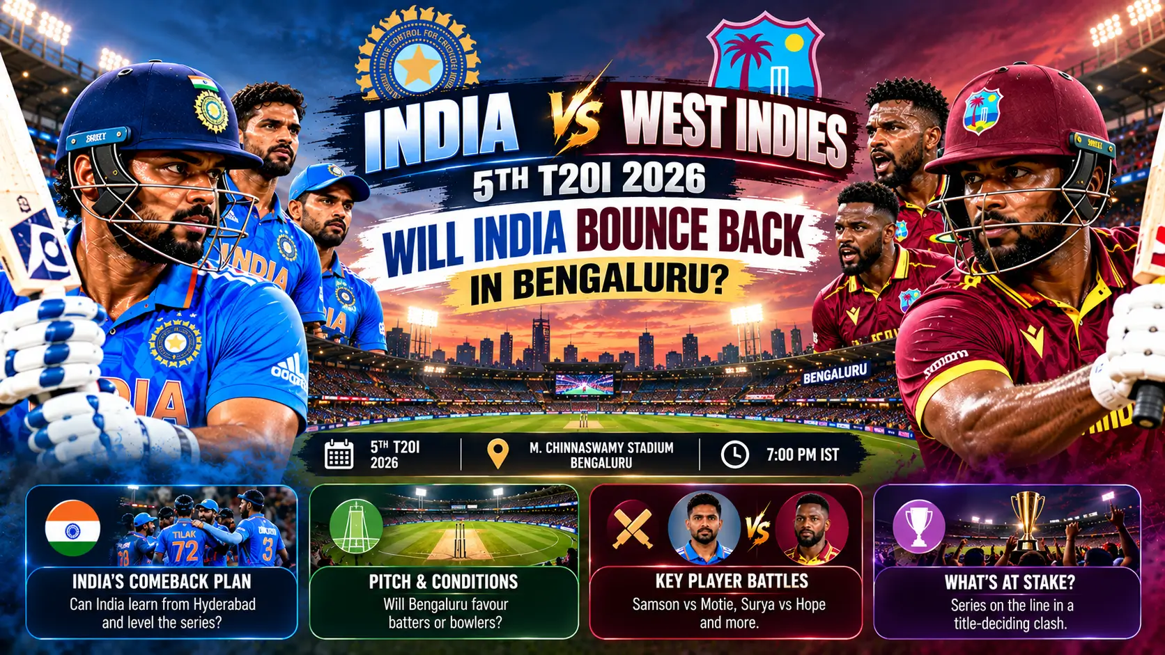India vs West Indies 5th T20I 2026