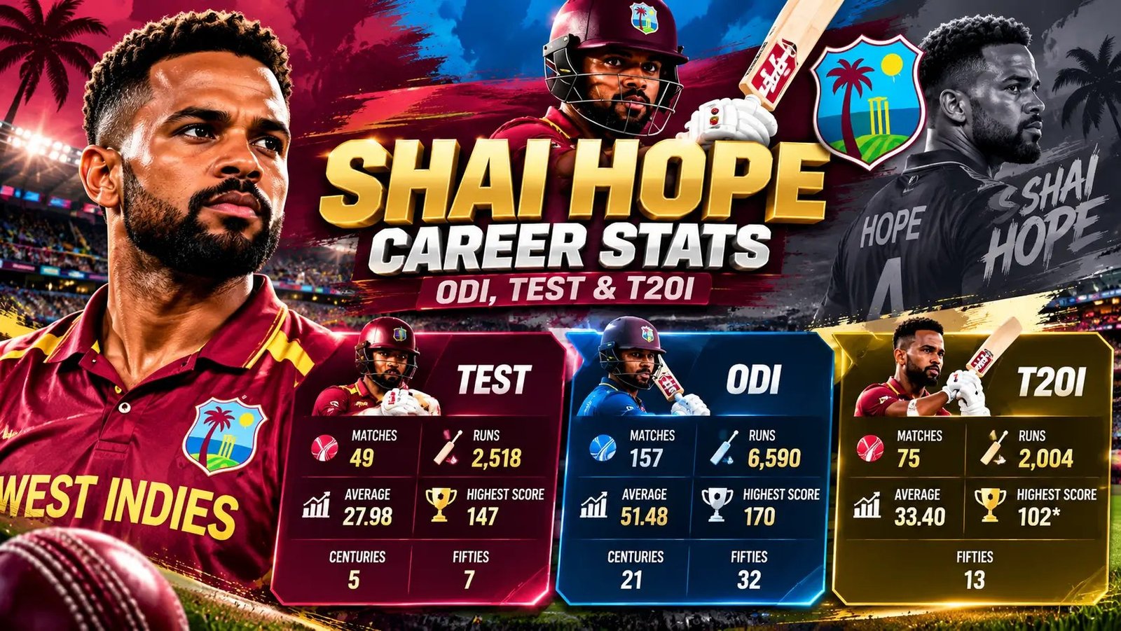 Shai Hope Career Stats